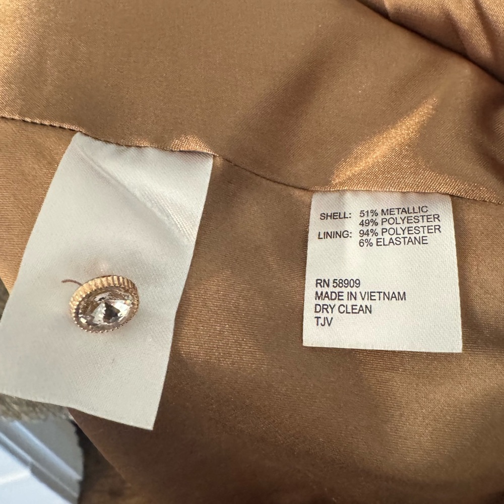 Alex Marie Metallic Pleated Maxi Gown | Size 16P | Elegant Evening Dress - Picture 5 of 9